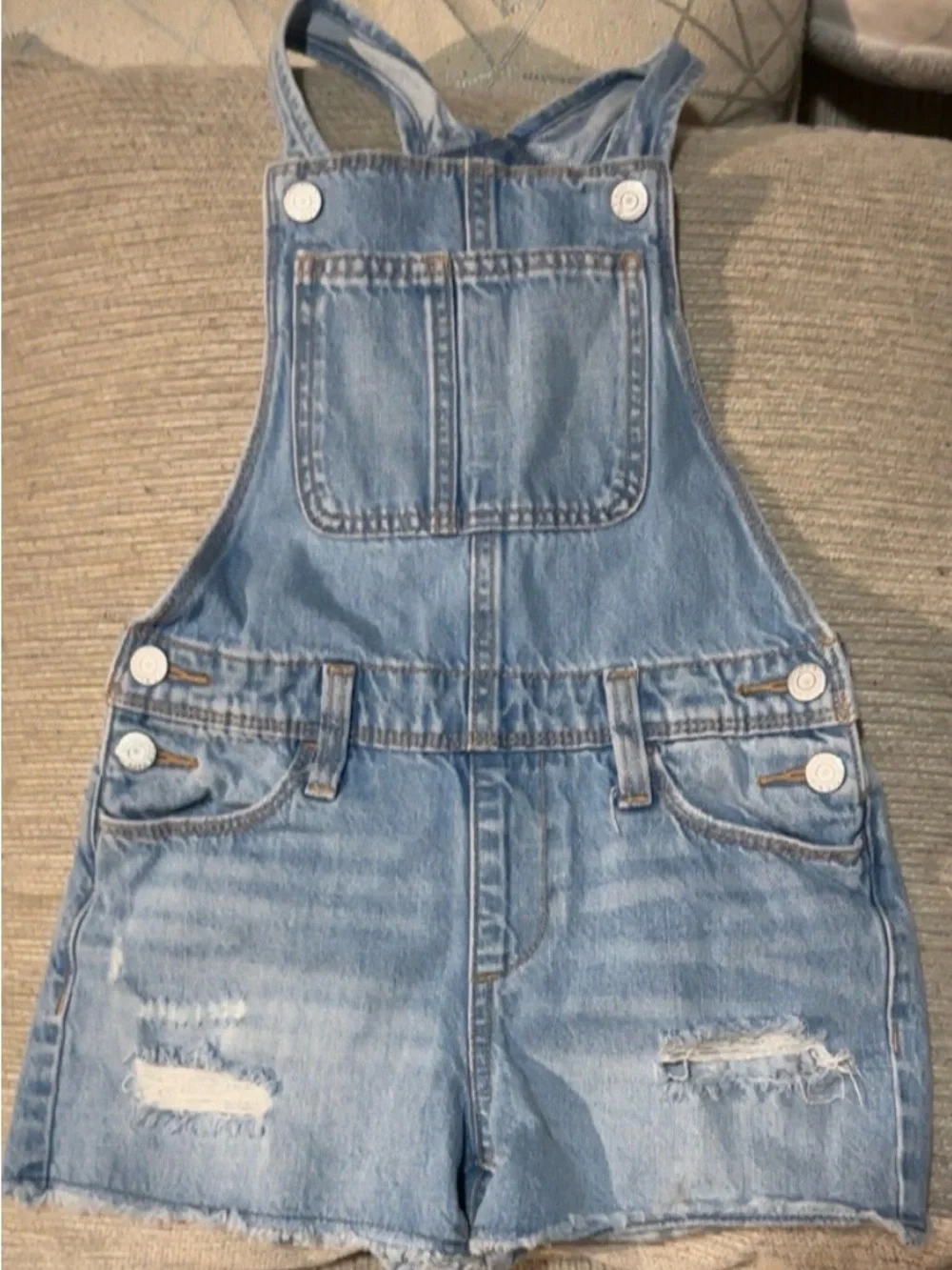 Old Navy Light Blue Denim Short Overalls